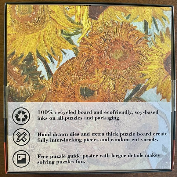 MaxRenard Van Gogh Sunflowers Fine Art Oil Painting Jigsaw Puzzle 1000 Pieces - Picture 3 of 4